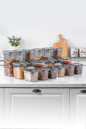 Hermia Set de 18 Cajas de Almacenaje Antracita